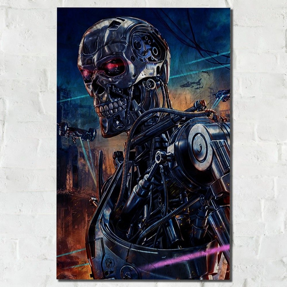 Картина интерьерная на рельефной доске фильм Терминатор 2 Судный день (Робот) - 14307 В  #1
