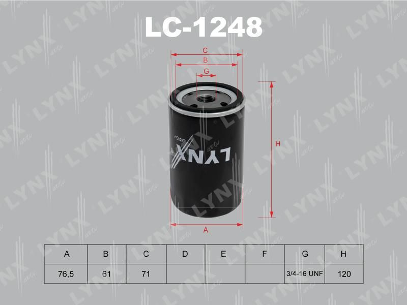 LYNXauto Фильтр масляный арт. LC-1248 #1