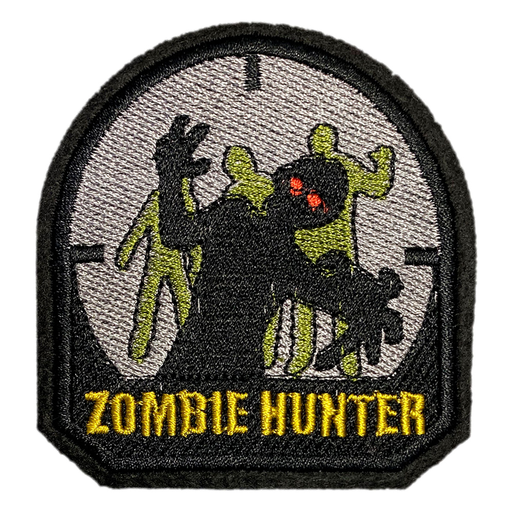 Нашивка, шеврон, патч (patch) Zombie hunter, размер 7,3*7,3 см, 1 шт #1