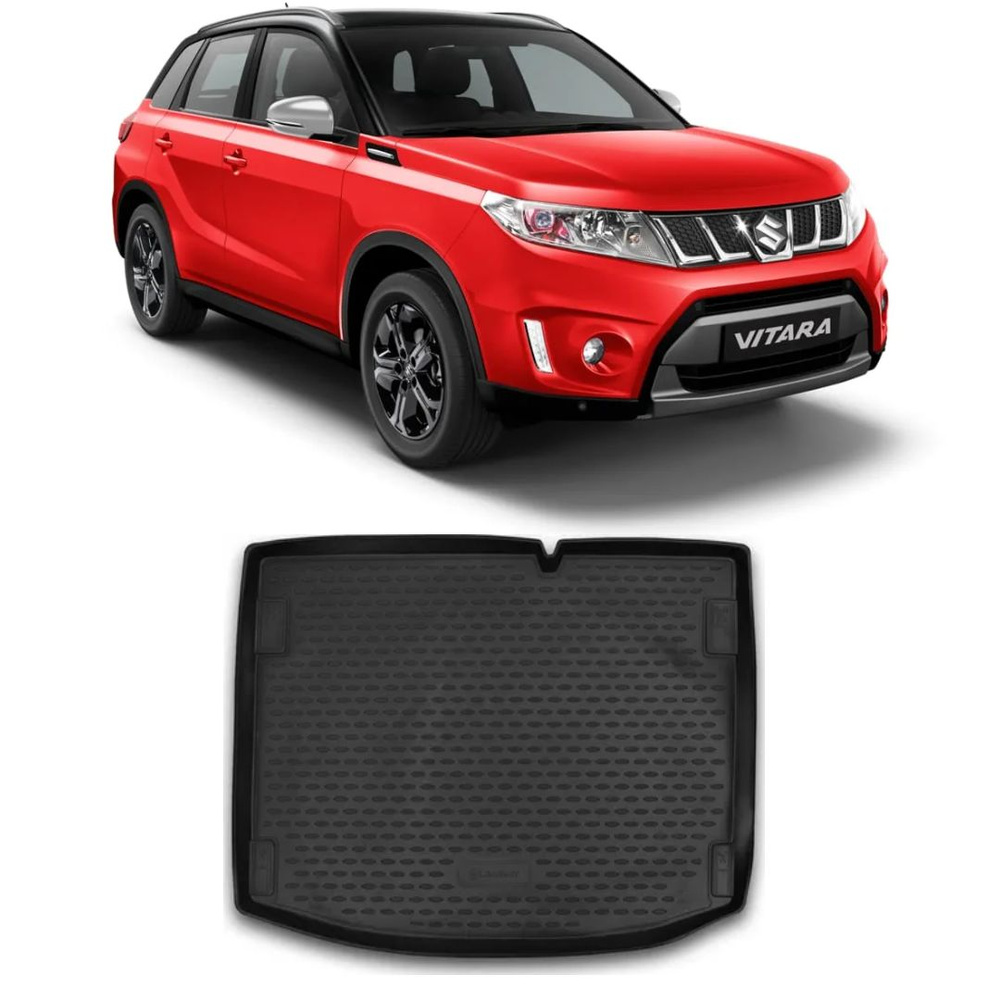 Коврик для багажника Suzuki Vitara 4 2015-2024 нижний из полиуретана. Коврик багажника Сузуки Витара #1