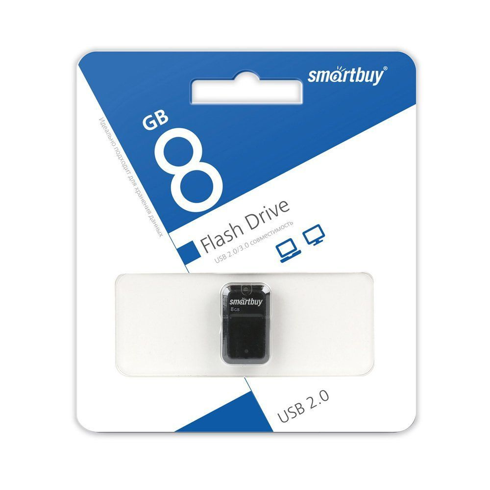 USB-флеш-накопитель Flash Card USB 2.0 8GB Smartbuy Art 8 ГБ, черный #1