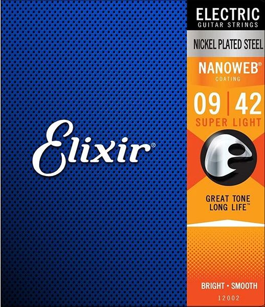 Струны для электрогитары Elixir 12002 Super Light 9-42 NANOWEB #1