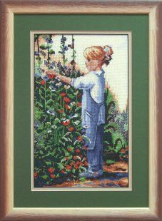 Набор для вышивания крестом "Девочка в саду", арт. 494, 15,5*26см, Чарiвна Мить  #1