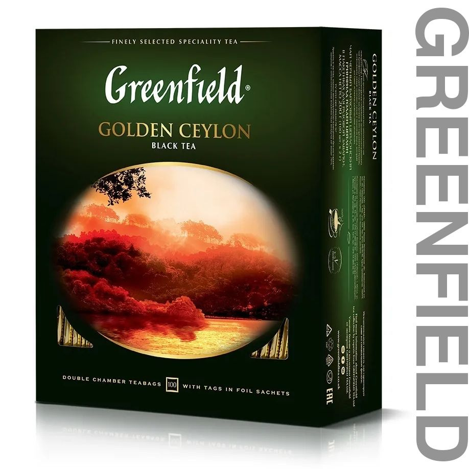 Чай в пакетиках черный Greenfield Golden Ceylon, 100 шт #1