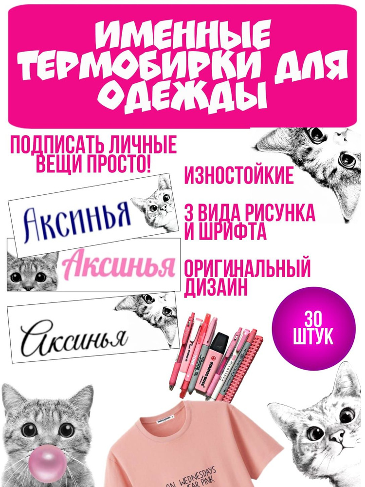 Термонаклейка для одежды с именем АКСИНЬЯ #1