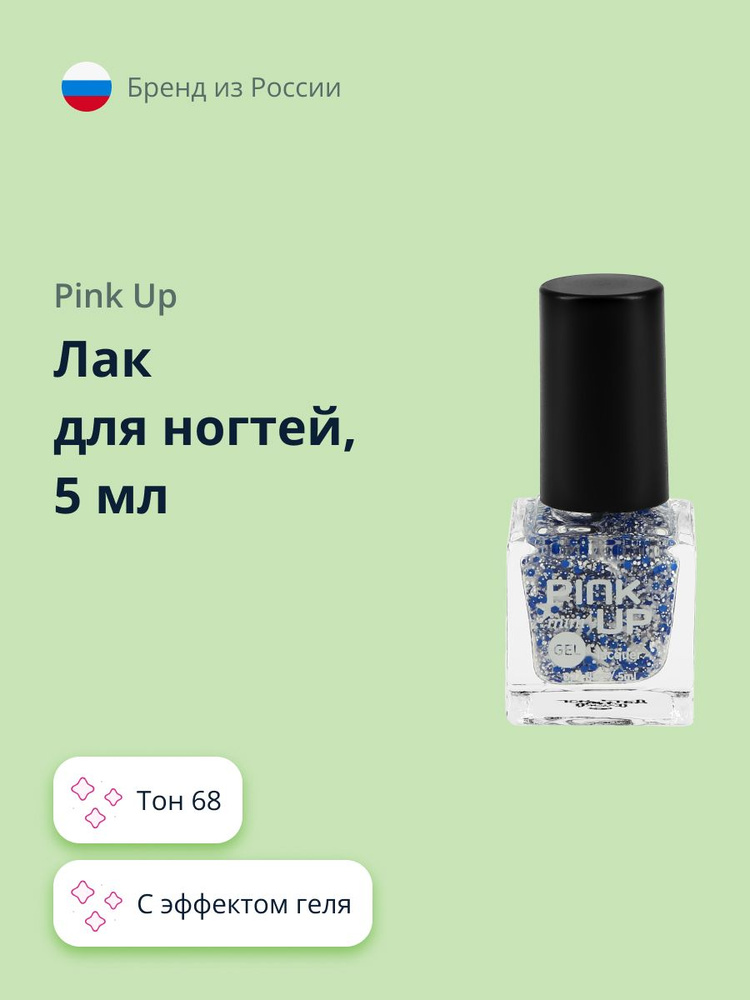 PINK UP Лак для ногтей MINI GEL с эффектом геля тон 68 5 мл #1