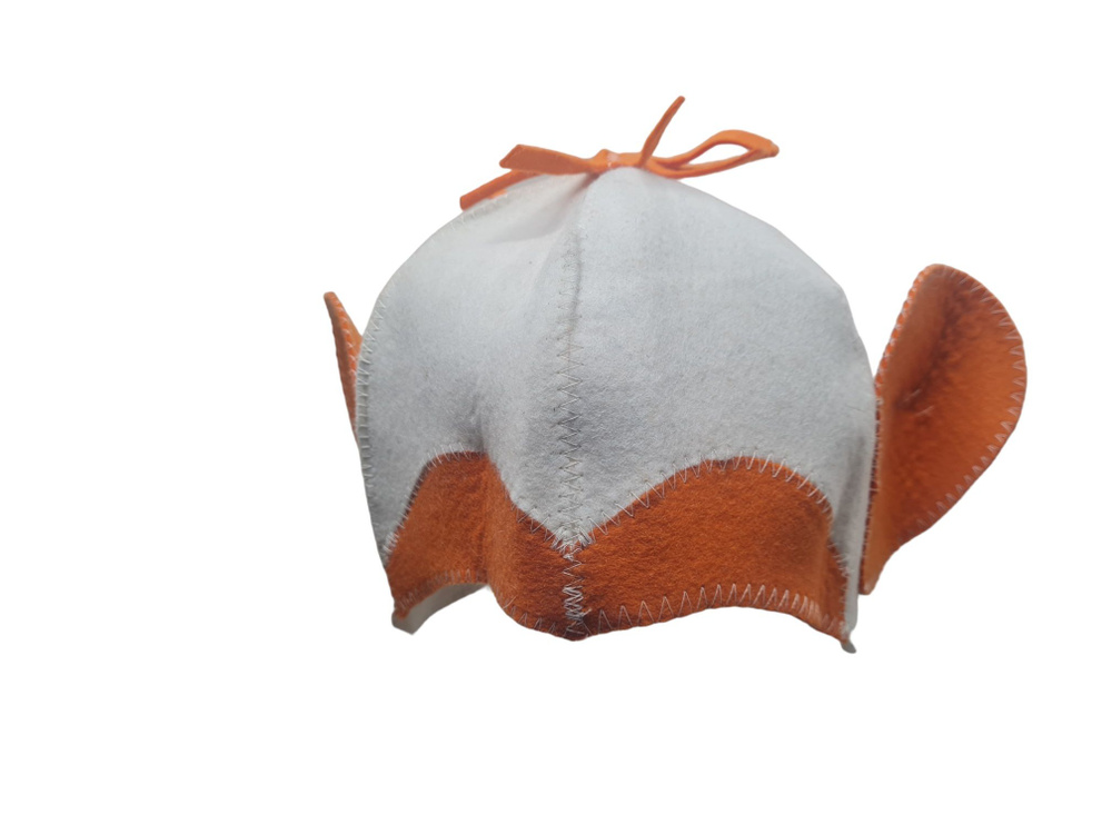 Шапка для бани и сауны ОБЕЗЬЯНА светло-оранжевая фетр овечья шерсть австралийского мериноса  #1