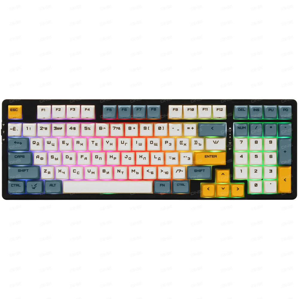 Игровая механическая клавиатура ARDOR GAMING Guardian, Gateron Yellow, 97 клавиши, RGB, Bluetooth, чёрная. #1