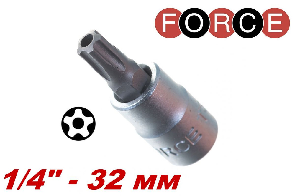 Головка-бита 1/4" 5-лучевая звезда с отверстием ТS30 FORCE 32F3230  #1