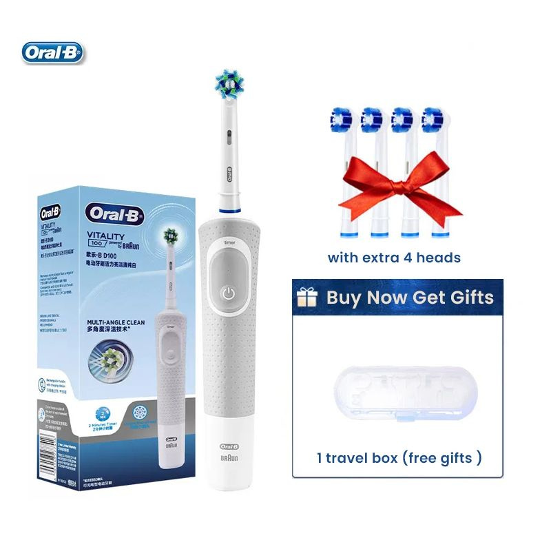 Oral-B Электрическая зубная щетка oral-b d12 vitality электрическая зубная щетка, белый, светло-серый #1