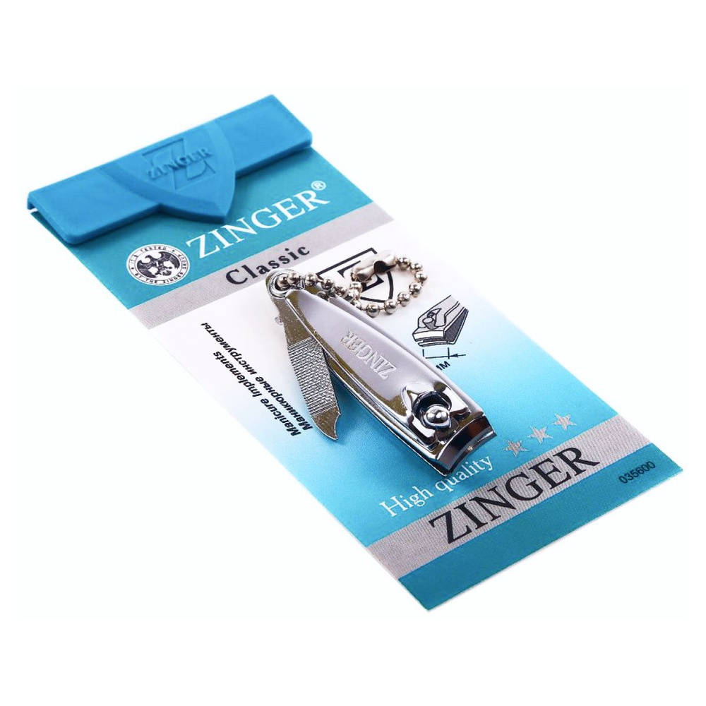 Zinger Книпсер для ногтей с пилкой и цепочкой / Classic SLN-602 FC, 5,5см  #1