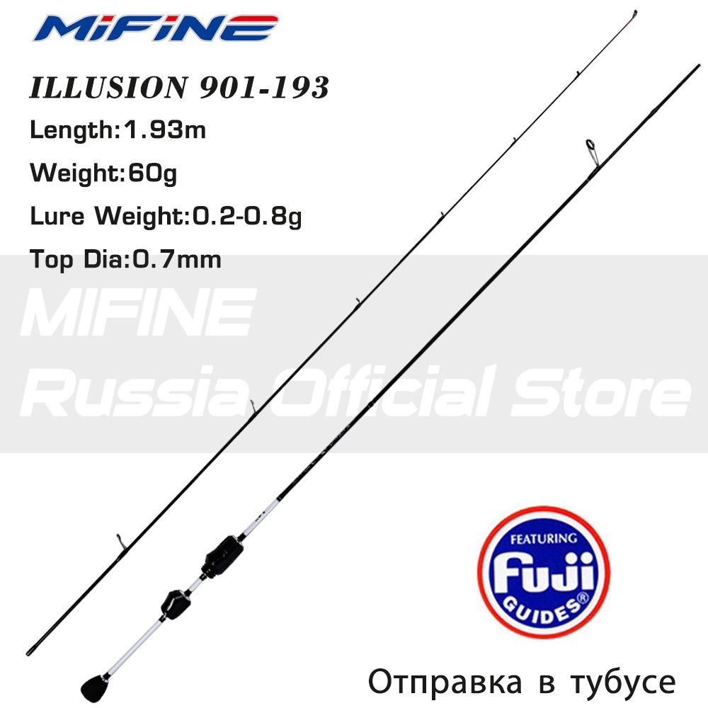 Штекерный спиннинг для рыбалки Mifine Pro ILLUSION SLASH (0.2-0.8g) 193см; Fuji - Rings  #1