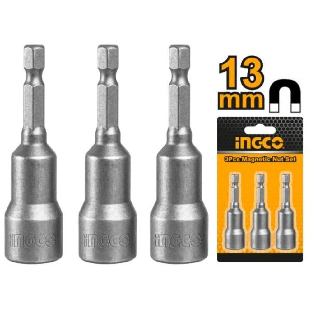 Насадка торцевая на шуруповерт INGCO 1/4" 13 мм 3 шт #1