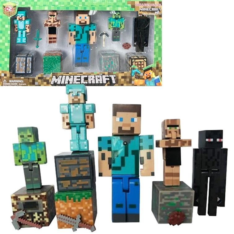 0101 Конструктор minifigures Minecraft, минифигурки Майнкрафт 5 шт., со светом  #1