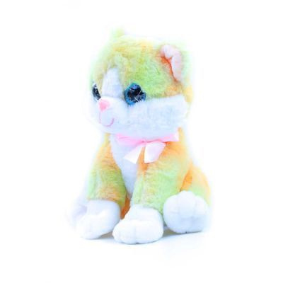 Мягкая маленькая игрушка Цветной Котёнок 17 см / Плюшевая игрушка для девочки / Кот для мальчика  #1