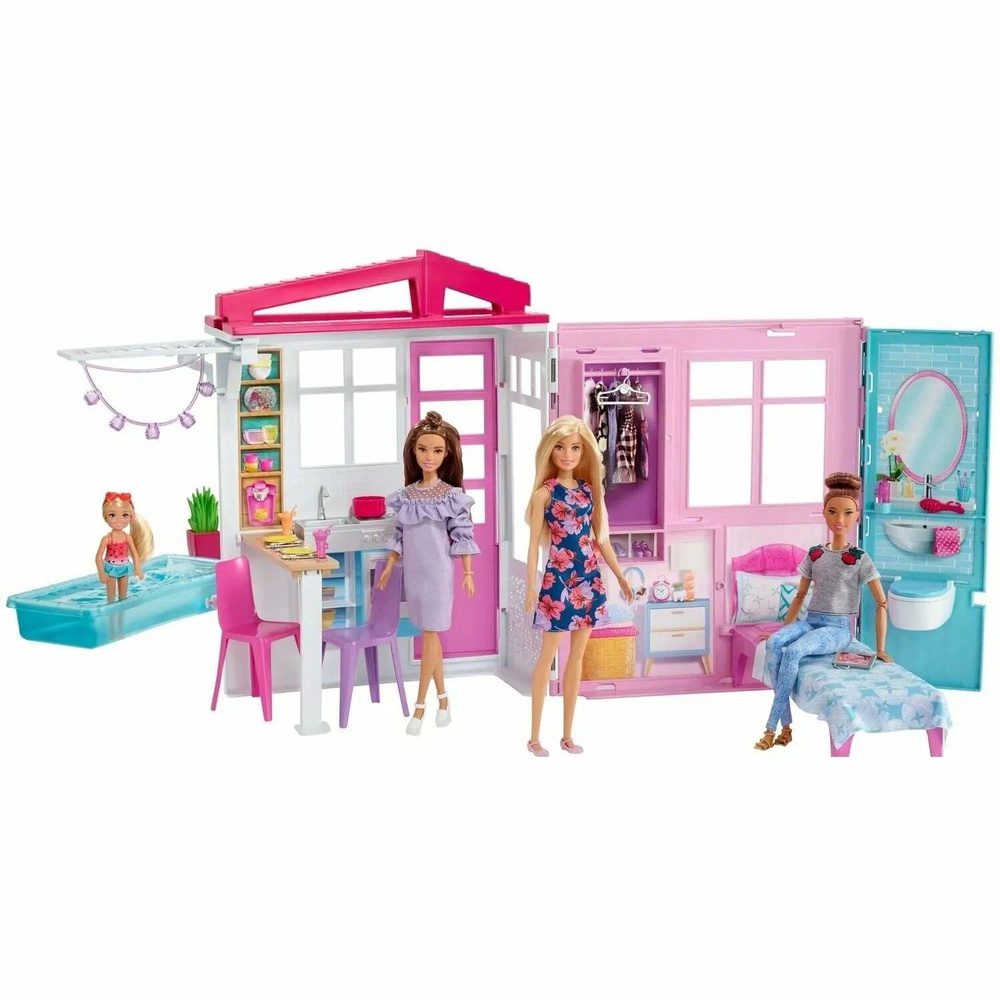 Barbie Кукольный домик FXG55, белый/розовый #1