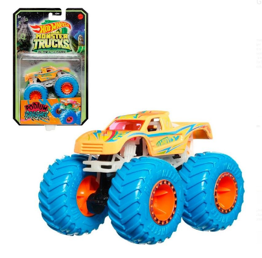 Монстр трак Хот вилс, светящийся в темноте, машинка для мальчиков Mattel машина Hot Wheels Monster Truck #1