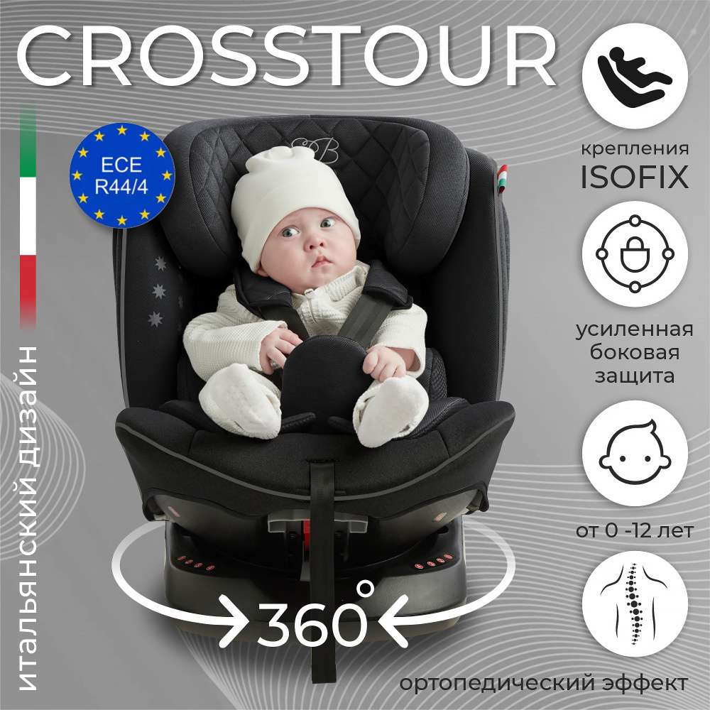 Автокресло детское растущее с поворотной базой 0-36 кг от 0 до 12 лет Sweet Baby Crosstour 360 SPS Isofix #1