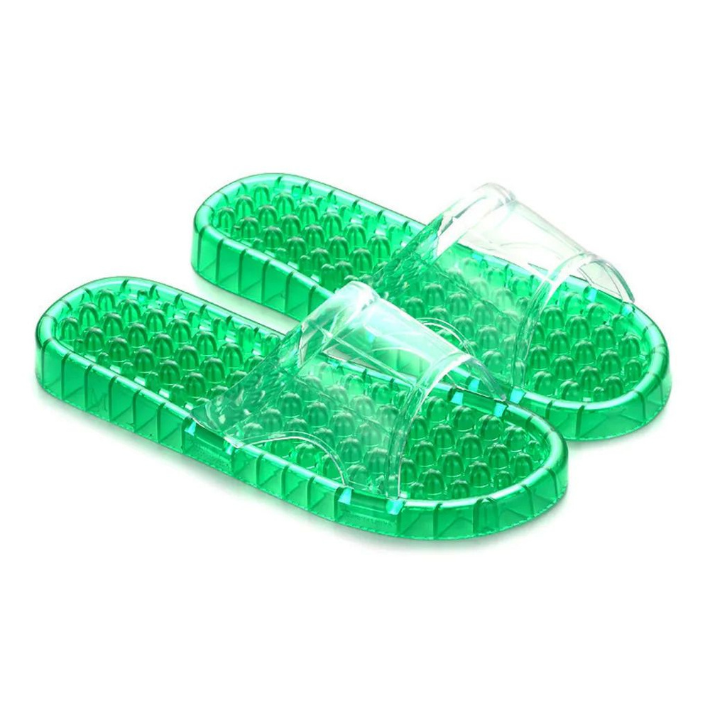 Гелевые массажные тапочки зелёные. Размер L (39-40) #1