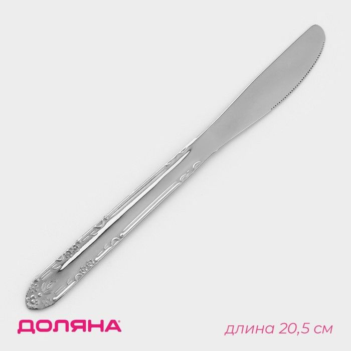 Нож столовый из нержавеющей стали Доляна Соня , длина 20,5 см, толщина 2 мм, цвет серебряный  #1