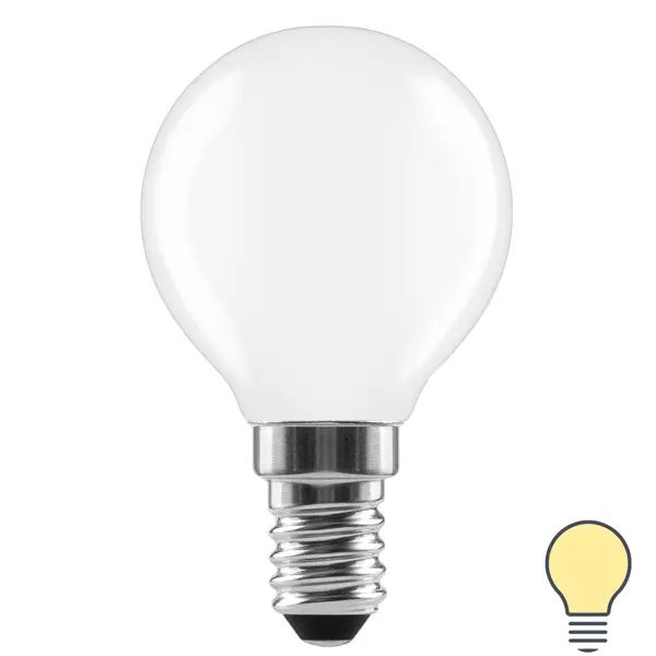 Лампа светодиодная Lexman E14 220-240 В 4 Вт шар матовая 400 лм теплый белый свет  #1