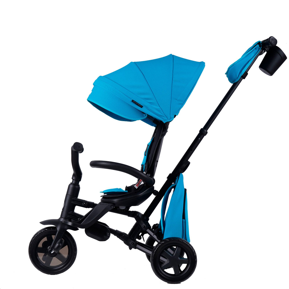 Велосипед трехколесный детский с ручкой складной с сумкой Qplay S700-12 Nova+ Blue (EVA/Black)  #1