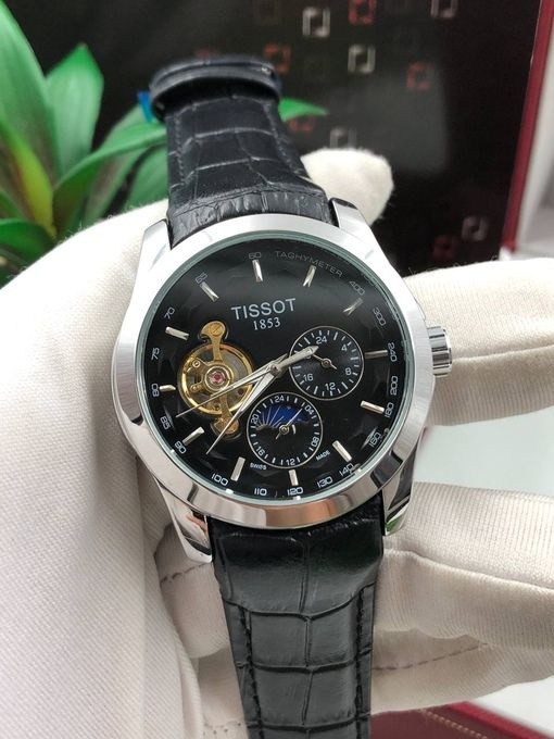 Мужские наручные часы TISSOT с кожаным ремешком в подарочной упаковке  #1