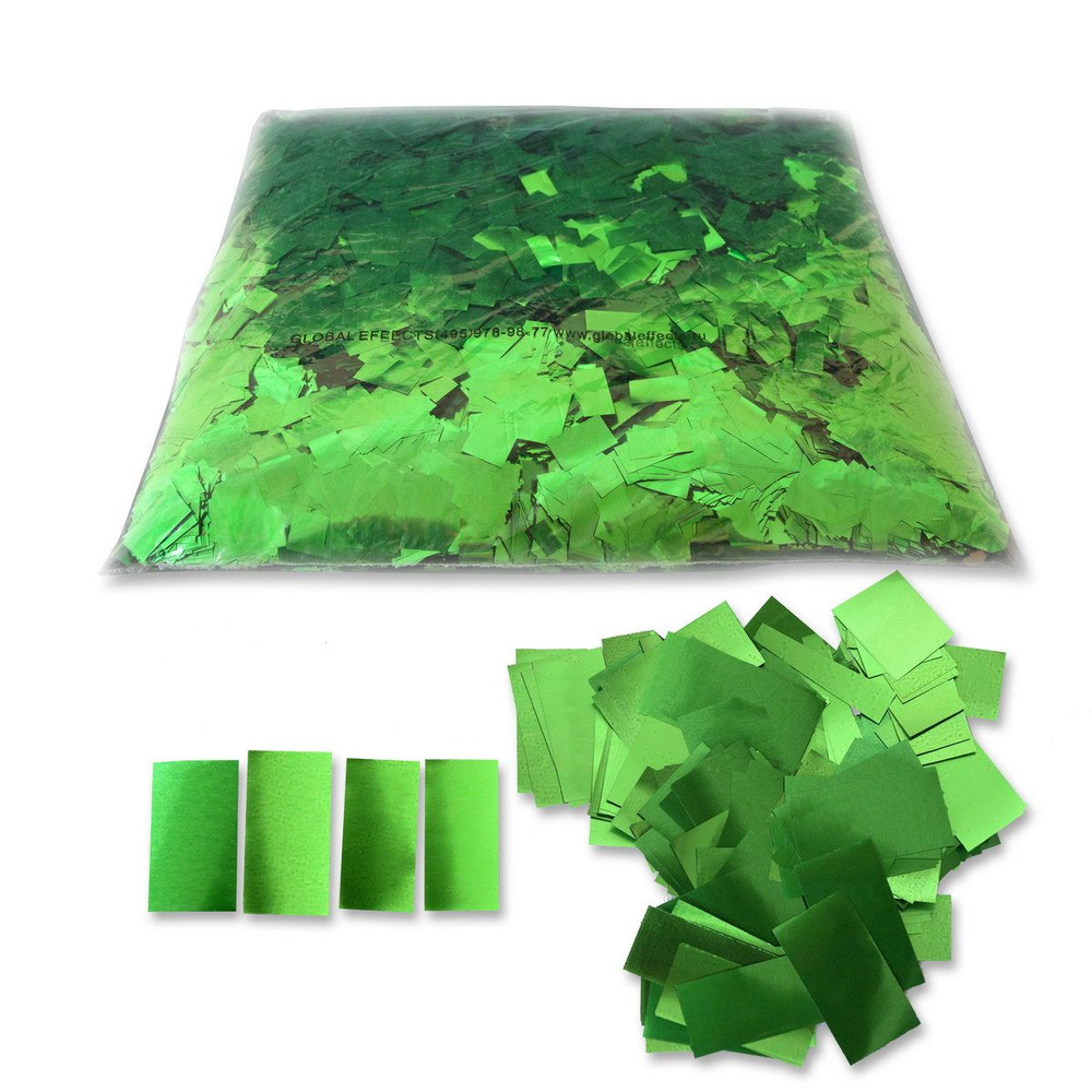 MLB GREEN Confetti FP 50x20mm, 1 kg Бумажные конфетти 50 х 20 мм, с огнезащитной пропиткой, зеленый  #1