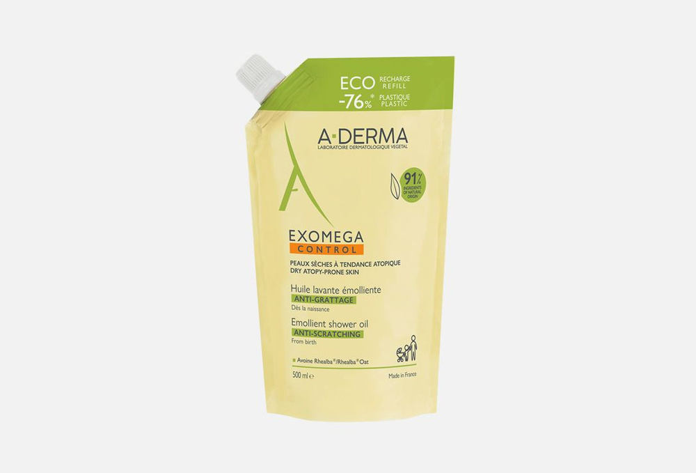 Смягчающее масло для душа (сменный блок) A-Derma, EXOMEGA CONTROL 500 мл  #1
