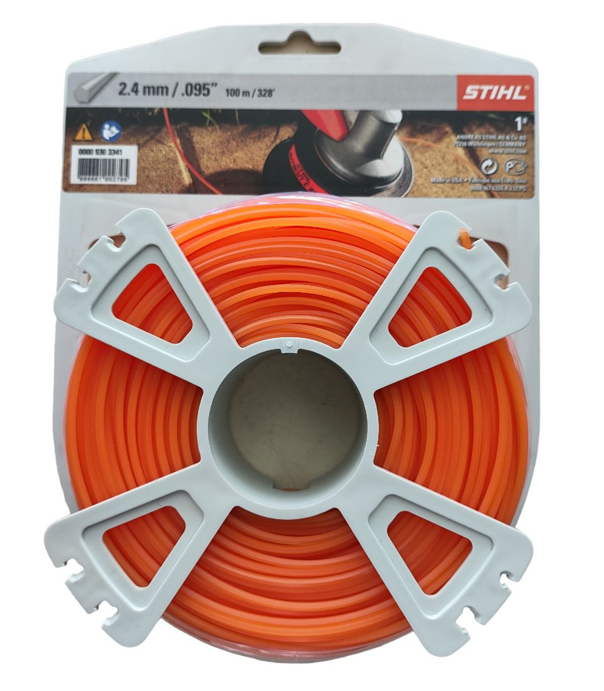 Леска для триммера 2,4мм х 97м пятиугольного сечения. STIHL 00009303341  #1