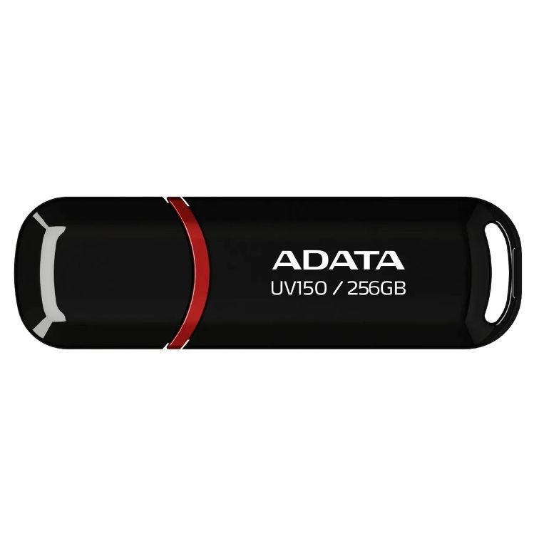 Память USB Flash 256 ГБ ADATA UV150 (AUV150-256G-RBK) - колпачок, пластик, USB 3.0, чтение - 100 Мб/с #1