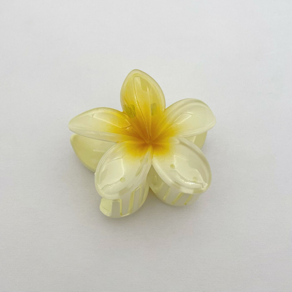 Желтая заколка-краб для волос цветок / Заколка цветок / Крабик цветок  #1