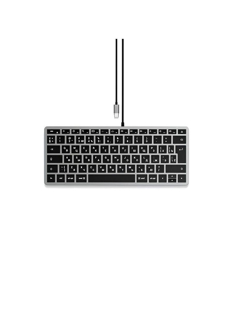 Satechi Клавиатура проводная Slim W1 USB-C Wired Keyboard-RU, Русская раскладка, серый  #1