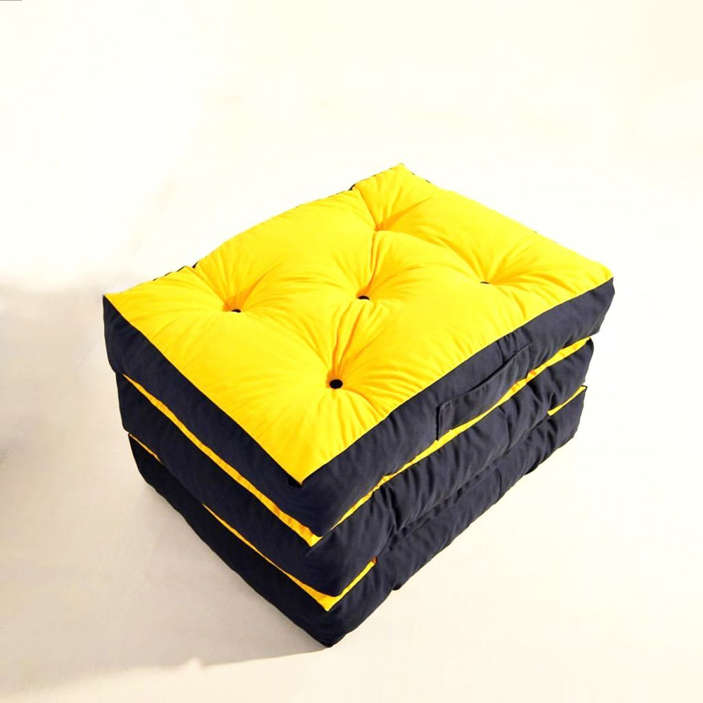 Кресло-кроватьПуфТрансформер, 80х67х45 см,черный, желтый #1