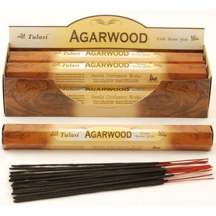 Tulasi AGARWOOD Exotic Incense Sticks, Sarathi (Туласи благовония АГАРОВОЕ ДЕРЕВО, Саратхи), уп. 20 палочек. #1