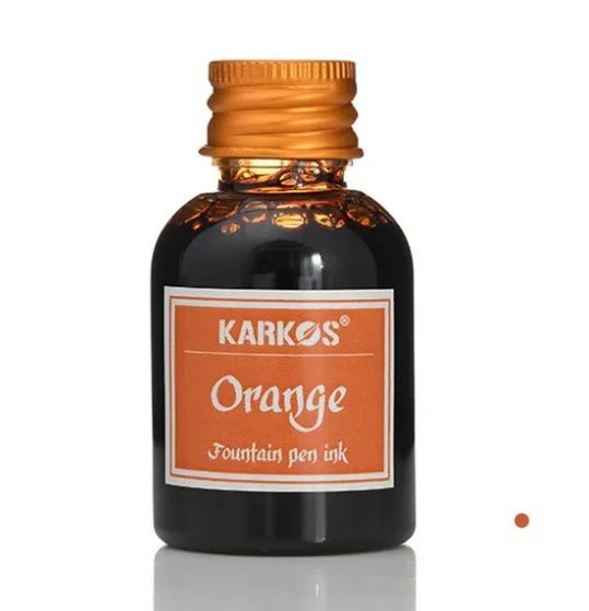 Чернила во флаконе 30 мл. оранжевые Karkos Orange Fountain pen Ink #1
