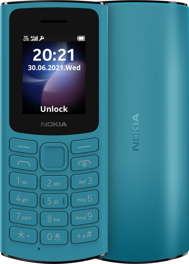 Nokia Мобильный телефон Nokia 105 TA-1557 DS EAC, бирюзовый #1