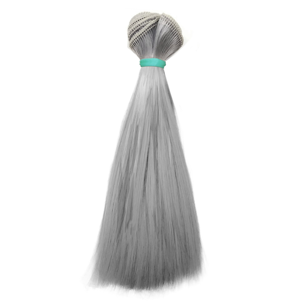 Волосы для кукол, трессы прямые, длина волос 15 см, ширина 100 см, цвет светло-серый  #1