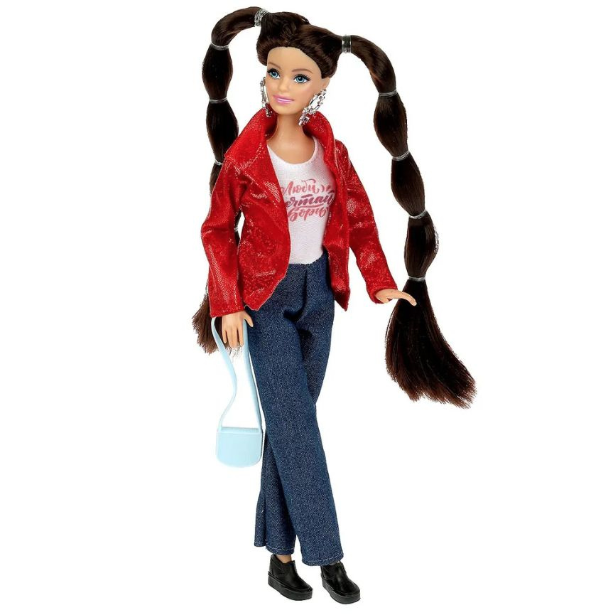Кукла для девочек как Барби модница София в красной куртке с сумочкой и аксессуарами Шарнирная 29 см #1