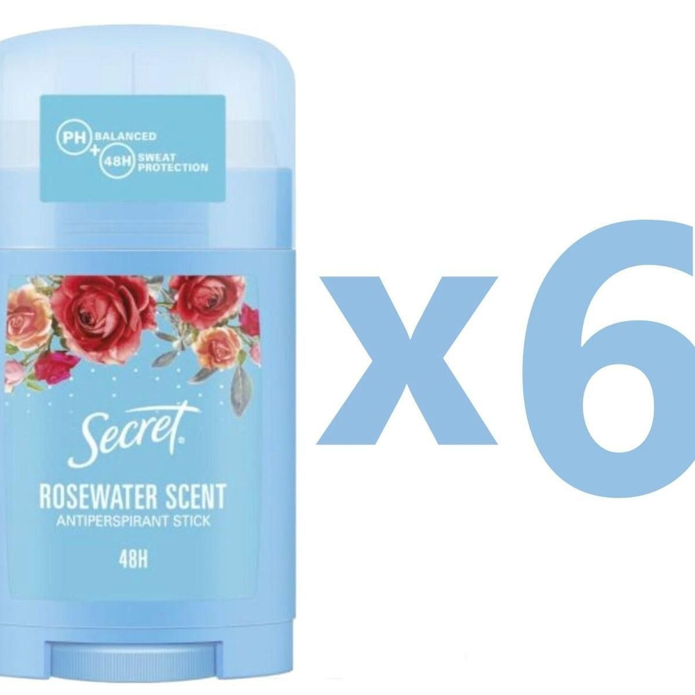 Дезодорант-антиперспирант стик Secret Rosewater Scent, 40 мл. 6шт #1