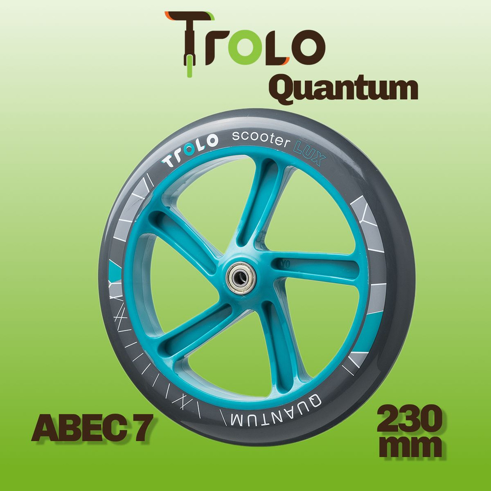 Колесо Trolo Quantum 230 мм, аква/серый #1