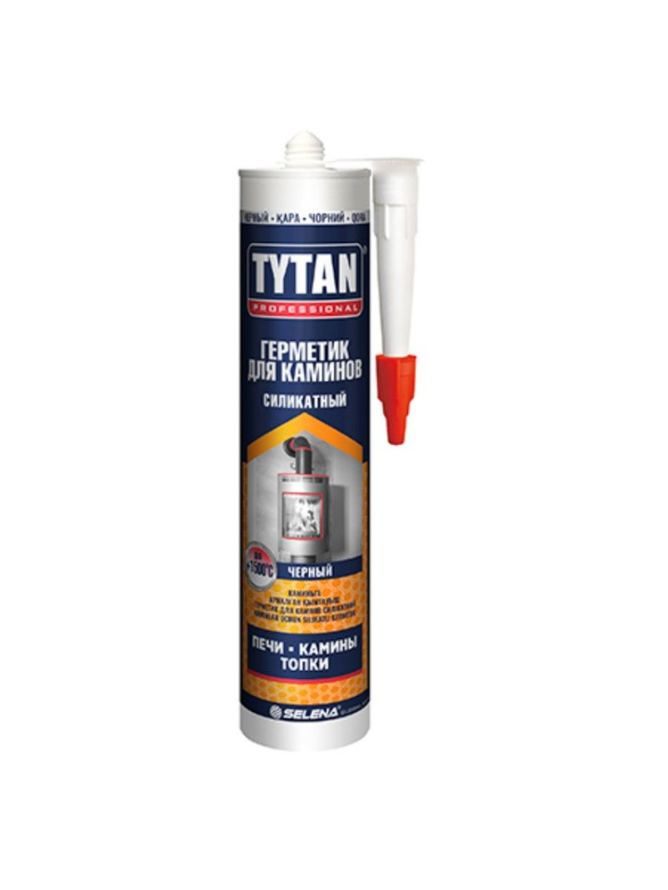 Tytan Professional герметик силикатный для каминов огнестойкий до 1500, черный (280мл)  #1