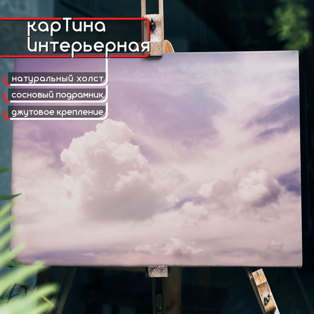 Картина интерьерная на холсте - Сиреневые облака 45x60 см #1