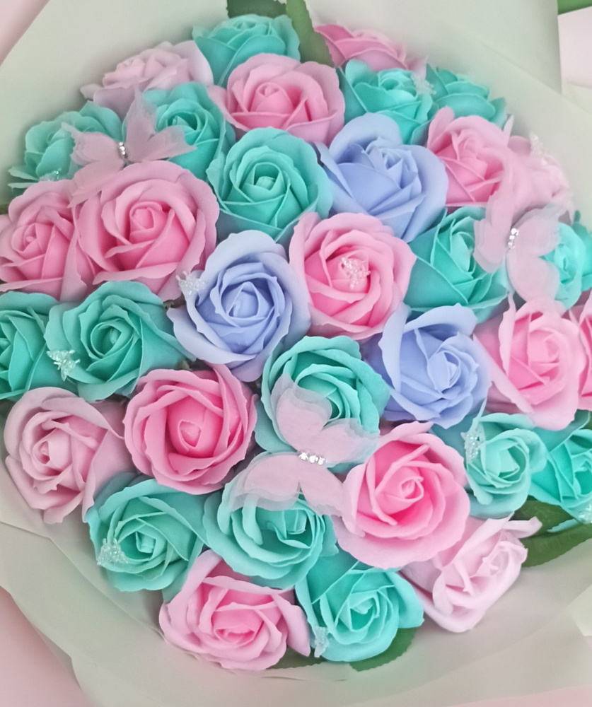 Розы - букет из мыльных роз 35шт." Восторг "подарок для самых любимых, подарок на день рожденье, коллеге #1