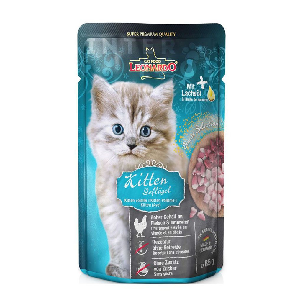 Leonardo Kitten Poultry pouch, Леонардо мусс для котят с птицей, 85 гр.*16 шт.  #1