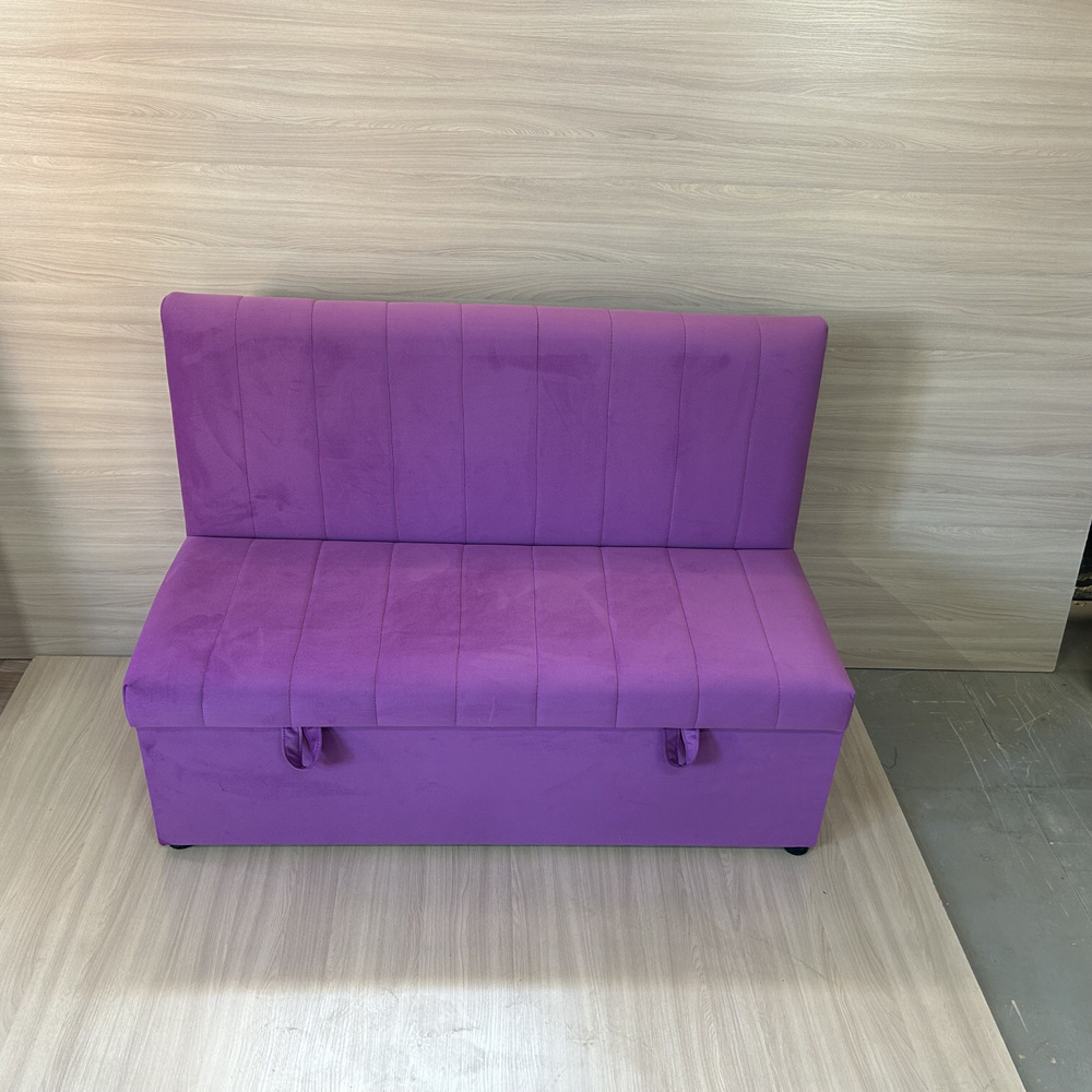 Кухонный диван "Мишель" прямой, с ящиком для хранения, нераскладной, фиолетовый  #1
