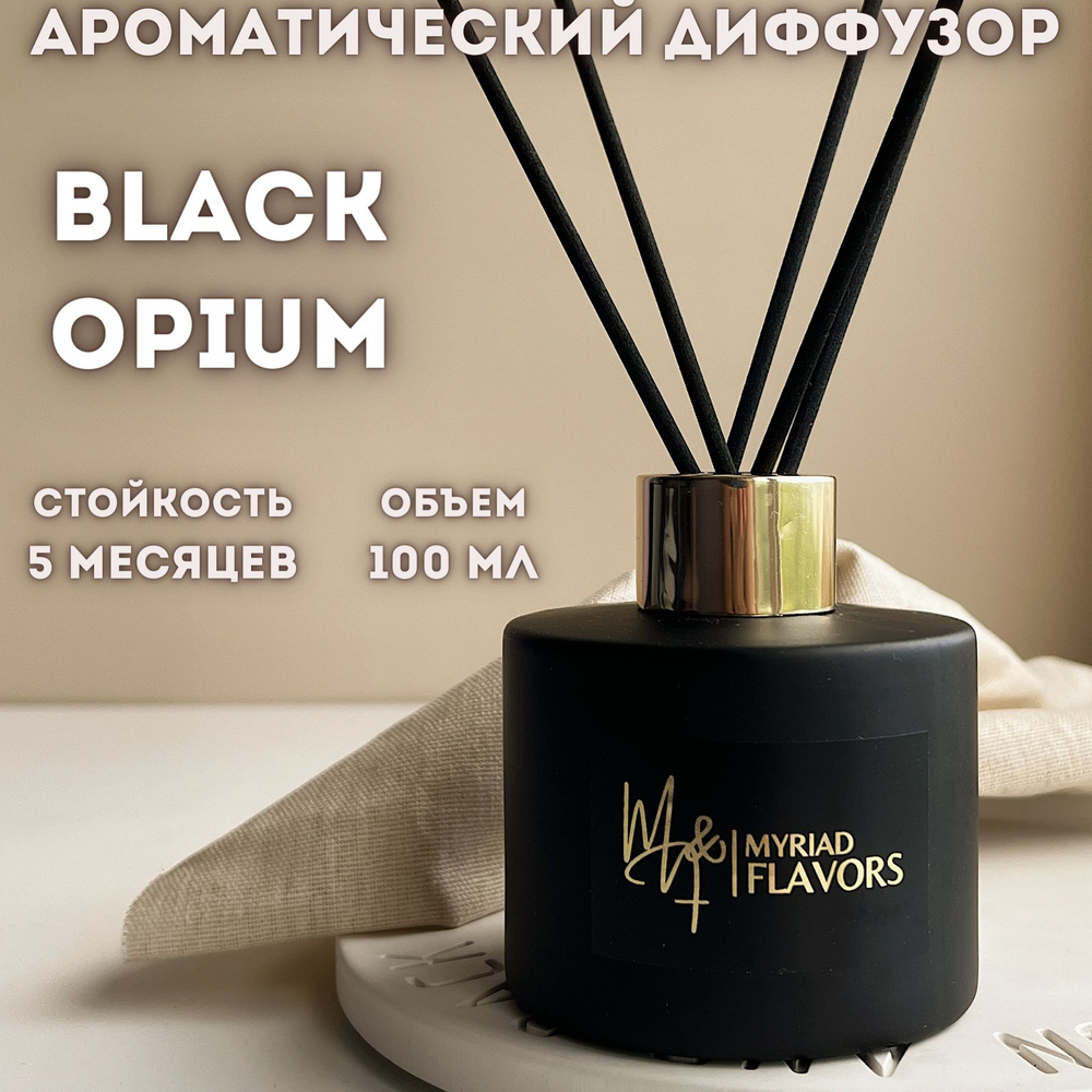 Диффузор для дома, ароматизатор с палочками Black Opium #1