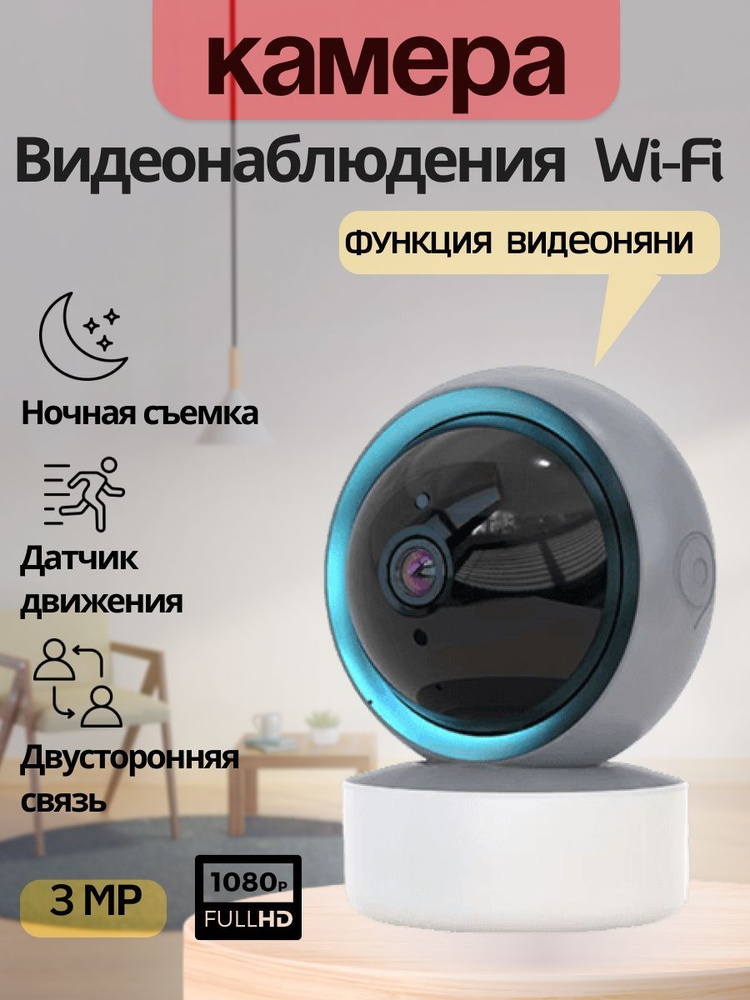 Умная поворотная камера для дома мини Видеоняня WiFi #1