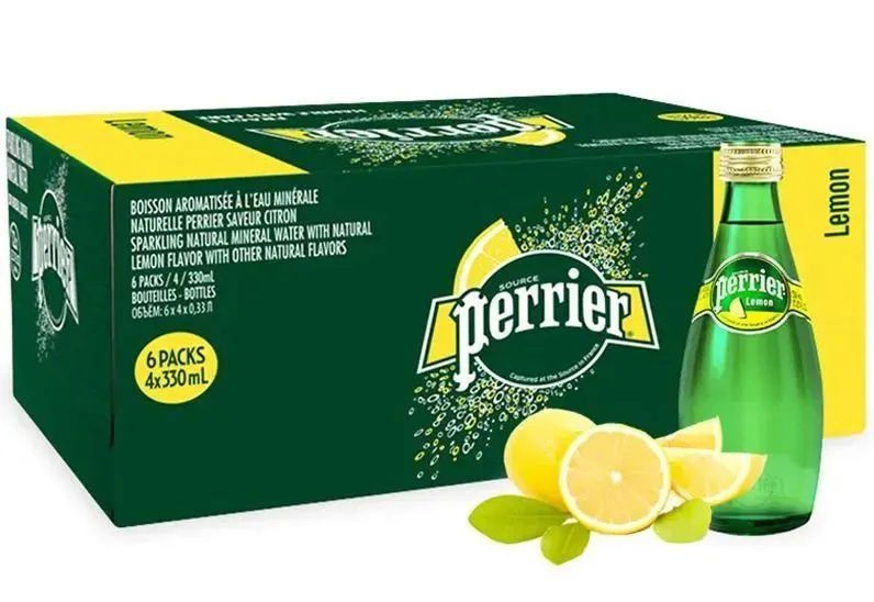 Perrier 0,33л. Лимон/24шт. Стекло Перье вода минеральная газированная гидрокарбонатно-кальциевая  #1