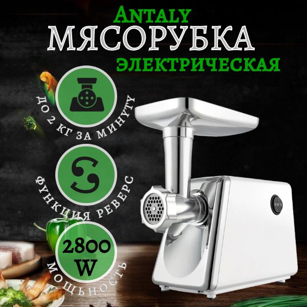 Мясорубка электрическая Antaly Серая. Производительность 3 кг/мин 2800W  #1